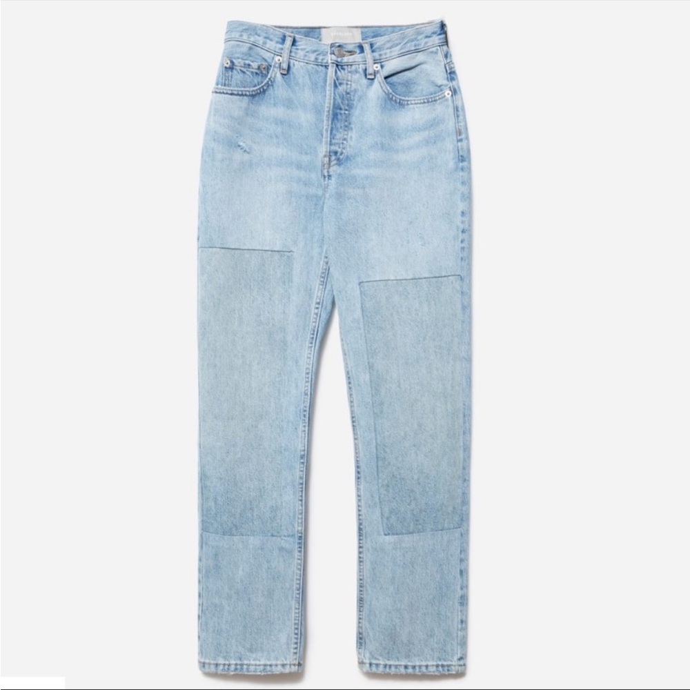 Everlane NWT 24 Crop Curvy 90s Cheeky Straight Jean Patched Blue - Picture 3 of 8
